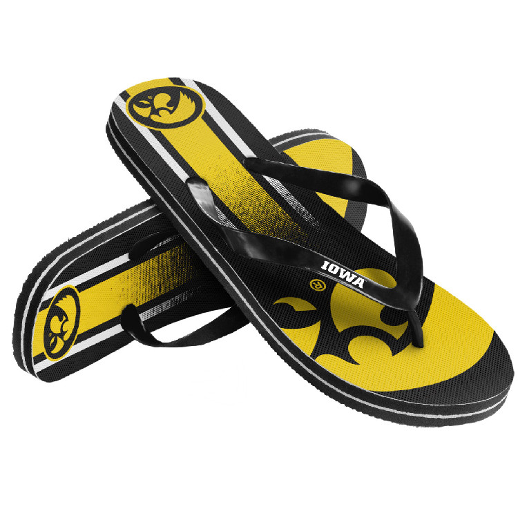 Iowa Hawkeyes Flip Flop Unisex Gradient Big Logo - (1 Pair) - S