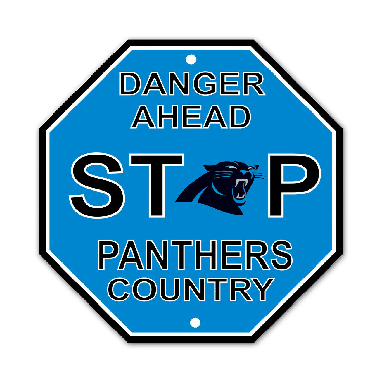 Carolina Panthers Sign 12x12 Plastic Stop Style CO