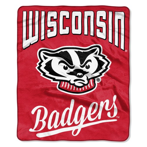 Northwest Company Wisconsin Badgers Blanket 50x60 Raschel Alumni Design