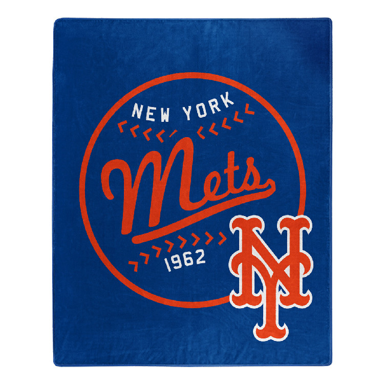 New York Mets Blanket 50x60 Raschel Moonshot Design