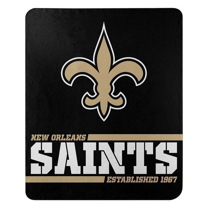 New Orleans Saints Blanket 50x60 Fleece Split Wide Design