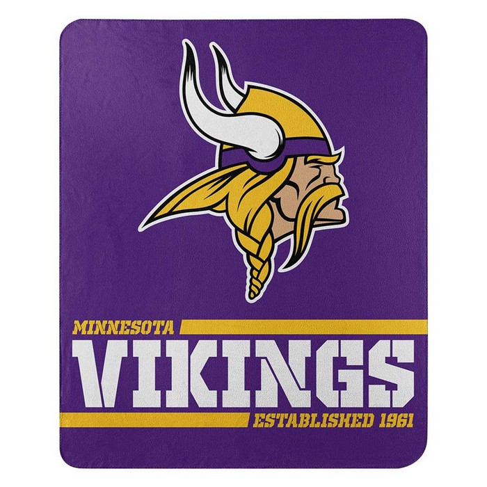 Minnesota Vikings Blanket 50x60 Fleece Split Wide Design