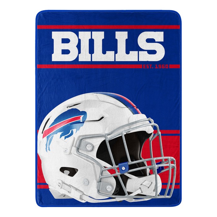 Buffalo Bills Blanket 46x60 Micro Raschel Run Design Rolled