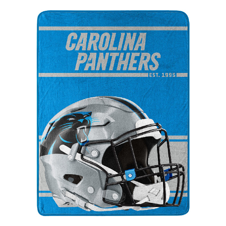 Carolina Panthers Blanket 46x60 Micro Raschel Run Design Rolled