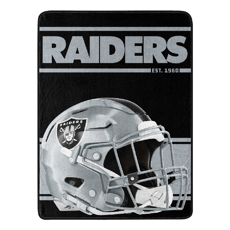 Las Vegas Raiders Blanket 46x60 Micro Raschel Run Design Rolled