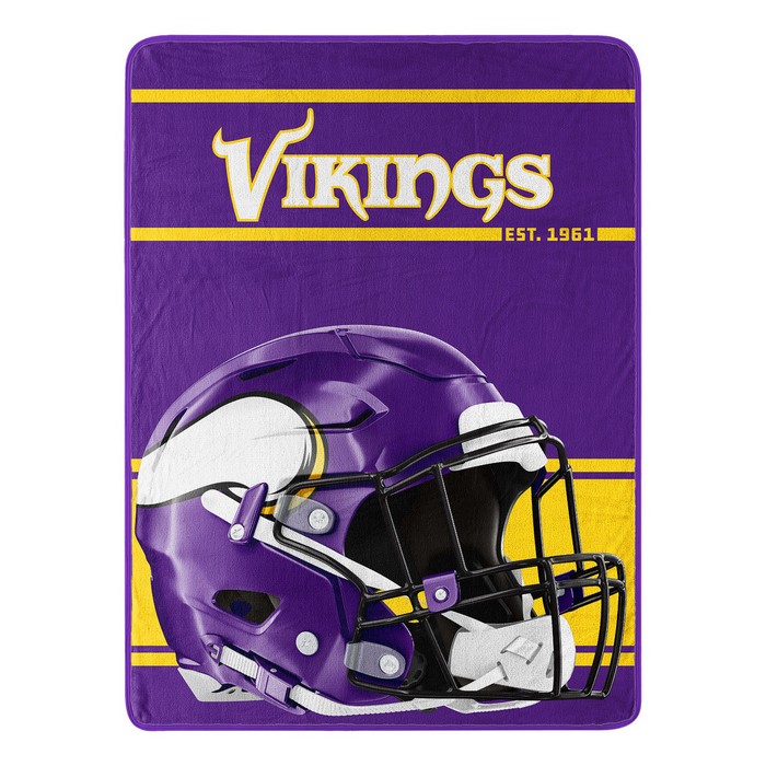 Minnesota Vikings Blanket 46x60 Micro Raschel Run Design Rolled