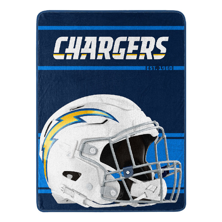 Los Angeles Chargers Blanket 46x60 Micro Raschel Run Design Rolled