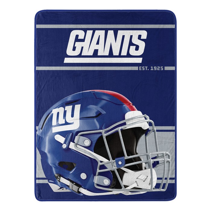 New York Giants Blanket 46x60 Micro Raschel Run Design Rolled