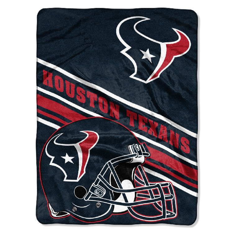 Houston Texans Blanket 60x80 Raschel Slant Design