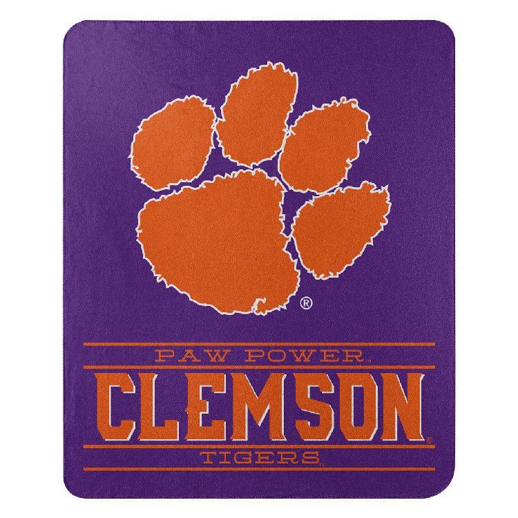 Clemson Tigers Blanket 50x60 Fleece Control Design