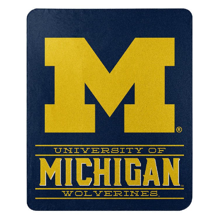 Michigan Wolverines Blanket 50x60 Fleece Control Design