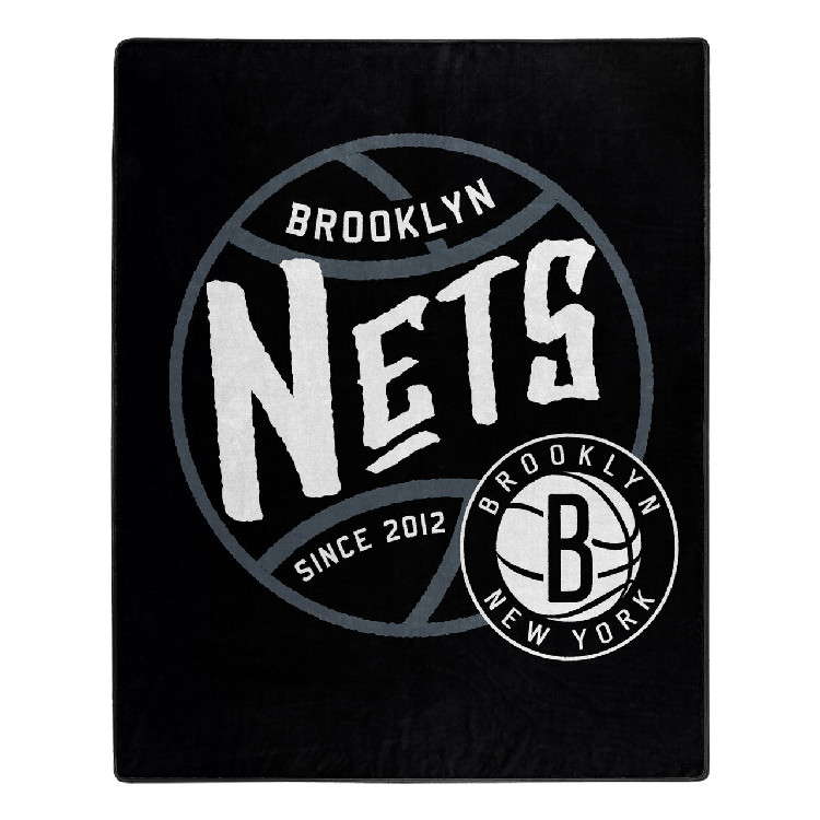 Brooklyn Nets Blanket 50x60 Raschel Blacktop Design