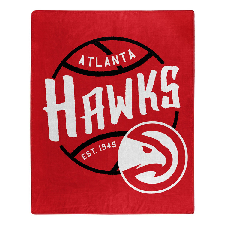 Atlanta Hawks Blanket 50x60 Raschel Blacktop Design