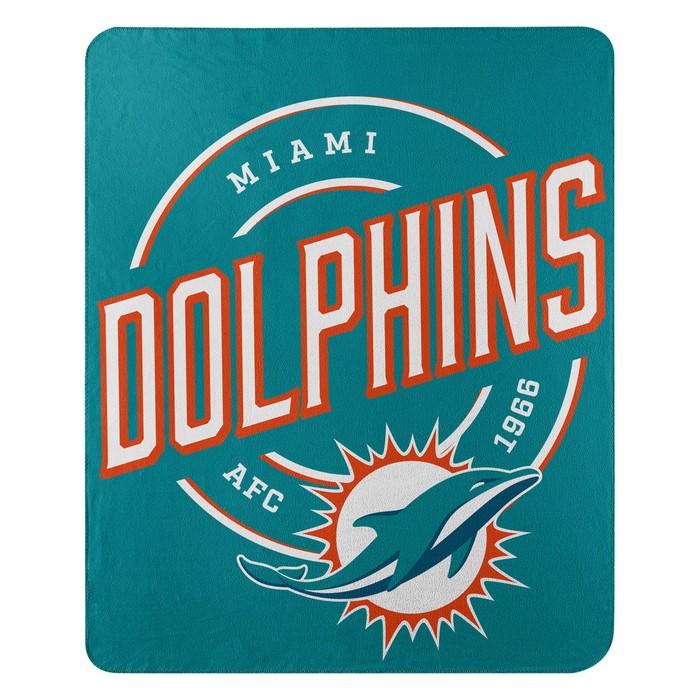 Northwest Company Miami Dolphins Blanket 50x60 Fleece Campaign Design