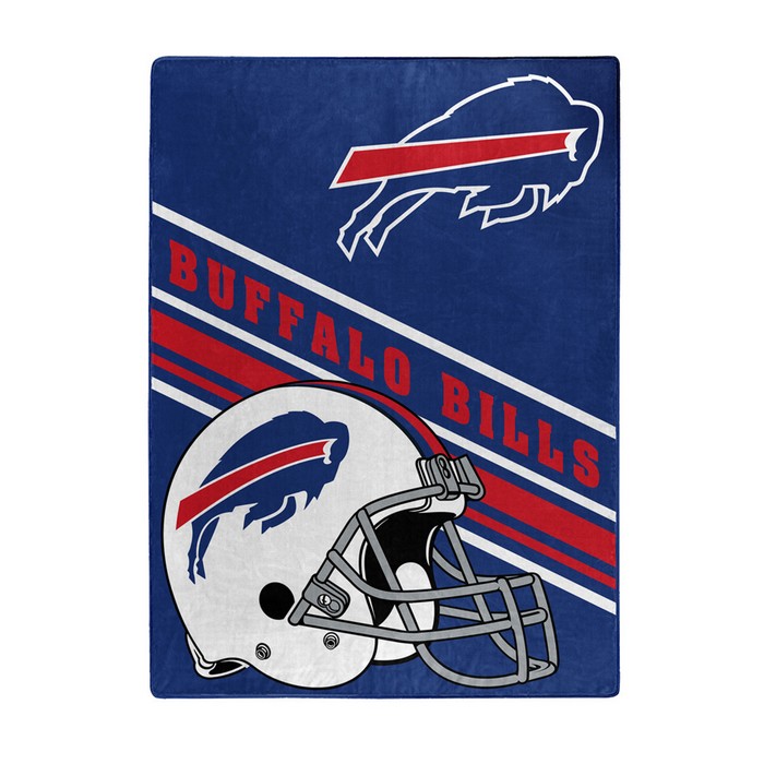 Buffalo Bills Blanket 60x80 Raschel Slant Design Alternate Design