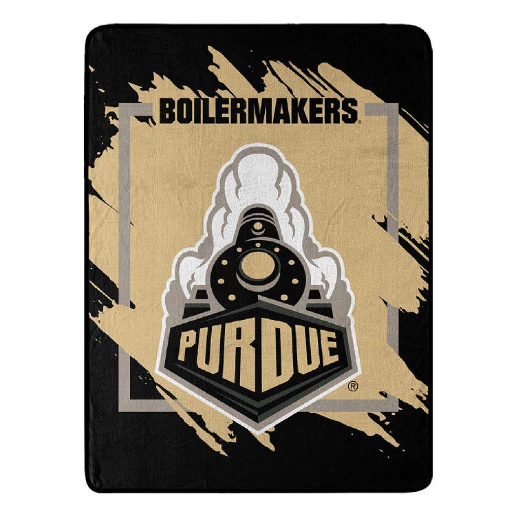 Purdue Boilermakers Blanket 46x60 Micro Raschel Dimensional Design Rolled