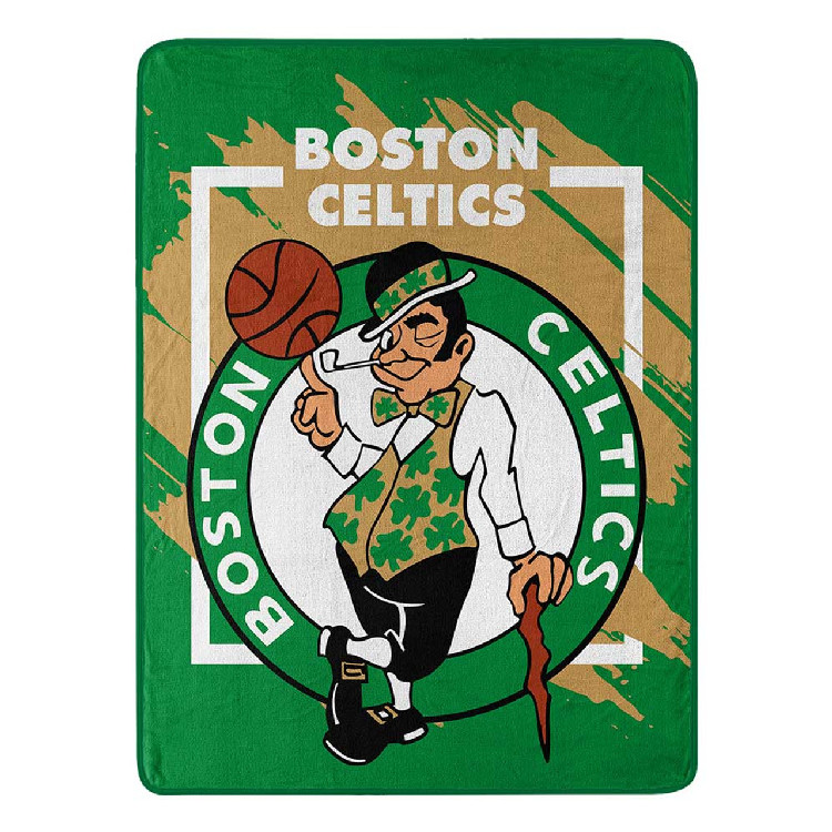 Boston Celtics Blanket 46x60 Micro Raschel Dimensional Design Rolled