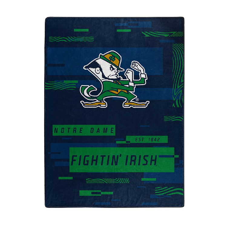 Notre Dame Fighting Irish Blanket 60x80 Raschel Digitize Design