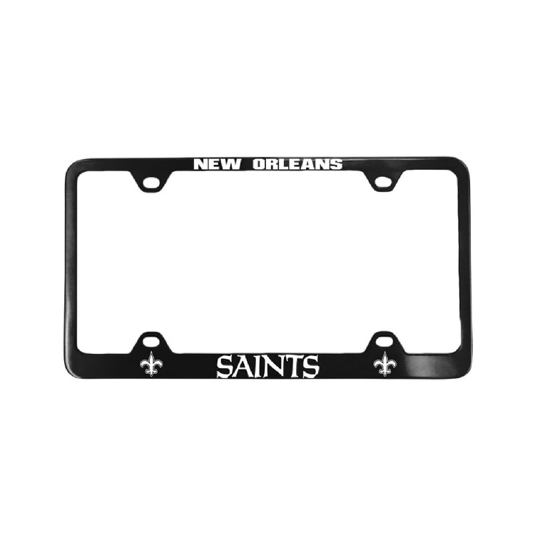 New Orleans Saints License Plate Frame Laser Cut Black