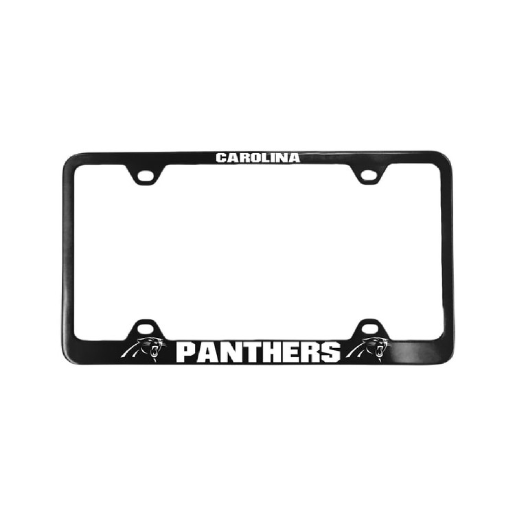 Carolina Panthers License Plate Frame Laser Cut Black