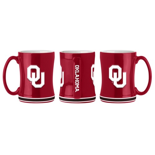 BOELTER Oklahoma Sooners Coffee Mug 14oz Sculpted Relief