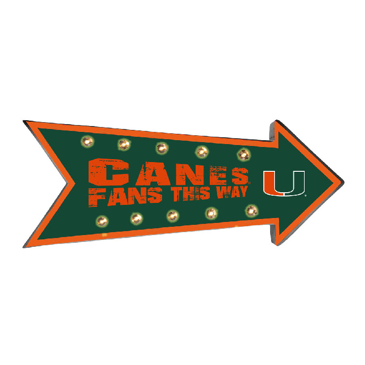 Miami Hurricanes Sign Running Light Marquee