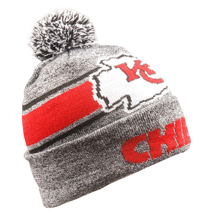 Kansas City Chiefs Beanie Gray Stripe Light Up