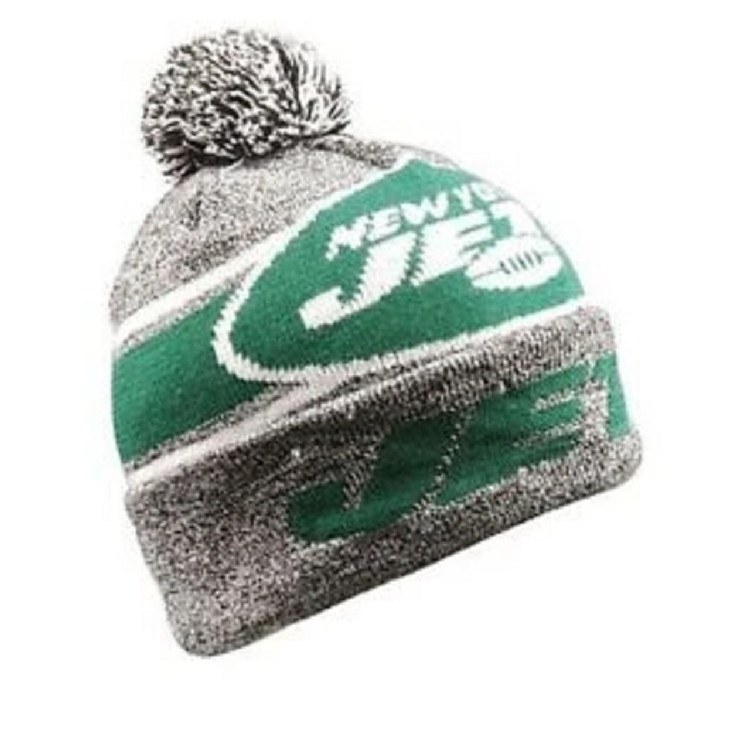 New York Jets Beanie Gray Stripe Light Up