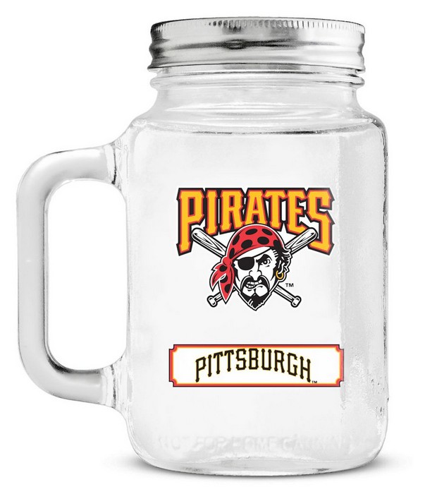 Duck House Pittsburgh Pirates Mason Jar Glass With Lid