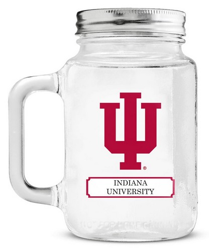 Duck House Indiana Hoosiers Mason Jar Glass With Lid