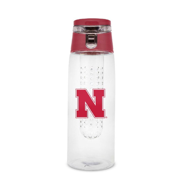 Nebraska Cornhuskers Sport Bottle 24oz Plastic Infuser Style