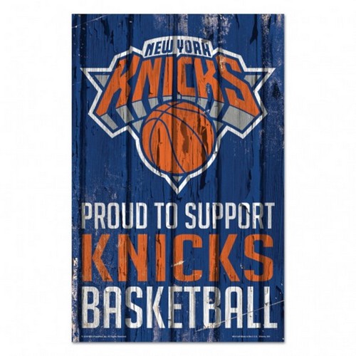 Wincraft New York Knicks Sign 11x17 Wood Proud to Support Design -