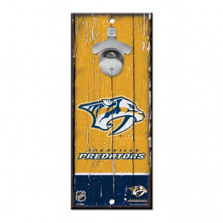 Nashville Predators Sign Wood 5x11 Bottle Opener