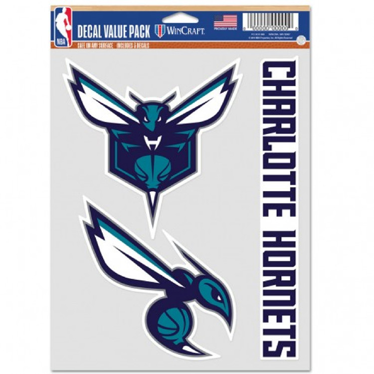 Charlotte Hornets Decal Multi Use Fan 3 Pack