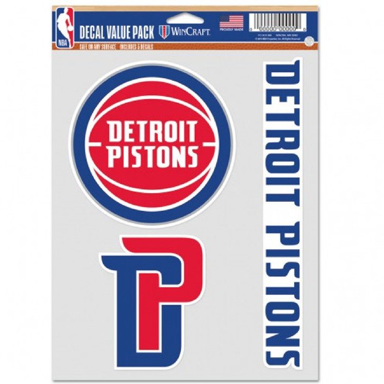 Detroit Pistons Decal Multi Use Fan 3 Pack