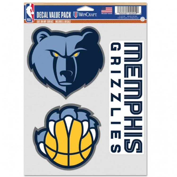 Memphis Grizzlies Decal Multi Use Fan 3 Pack