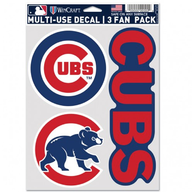 Chicago Cubs Decal Multi Use Fan 3 Pack