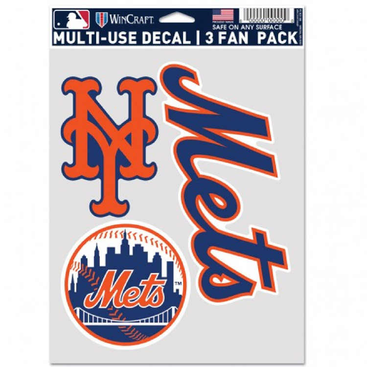 New York Mets Decal Multi Use Fan 3 Pack