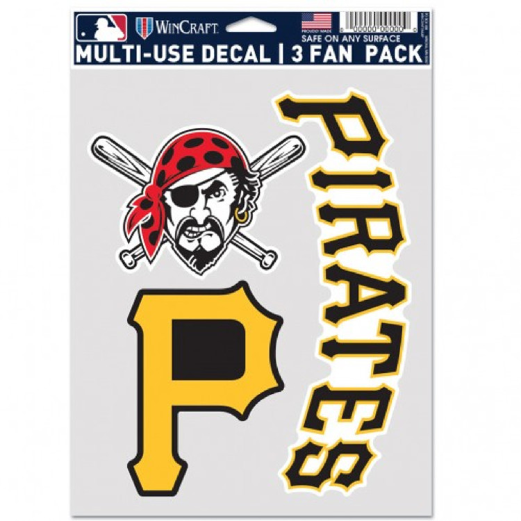 Pittsburgh Pirates Decal Multi Use Fan 3 Pack