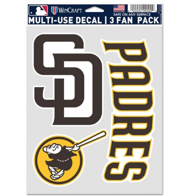 San Diego Padres Decal Multi Use Fan 3 Pack