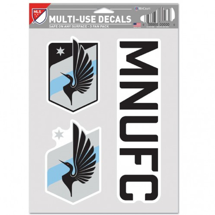 Minnesota United FC Decal Multi Use Fan 3 Pack