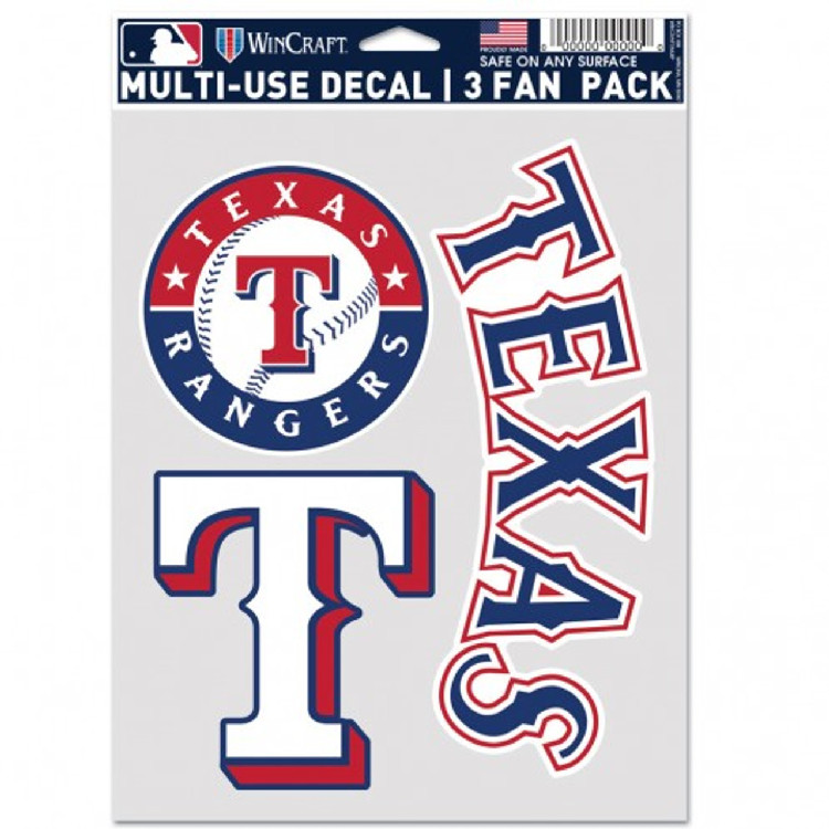 Texas Rangers Decal Multi Use Fan 3 Pack