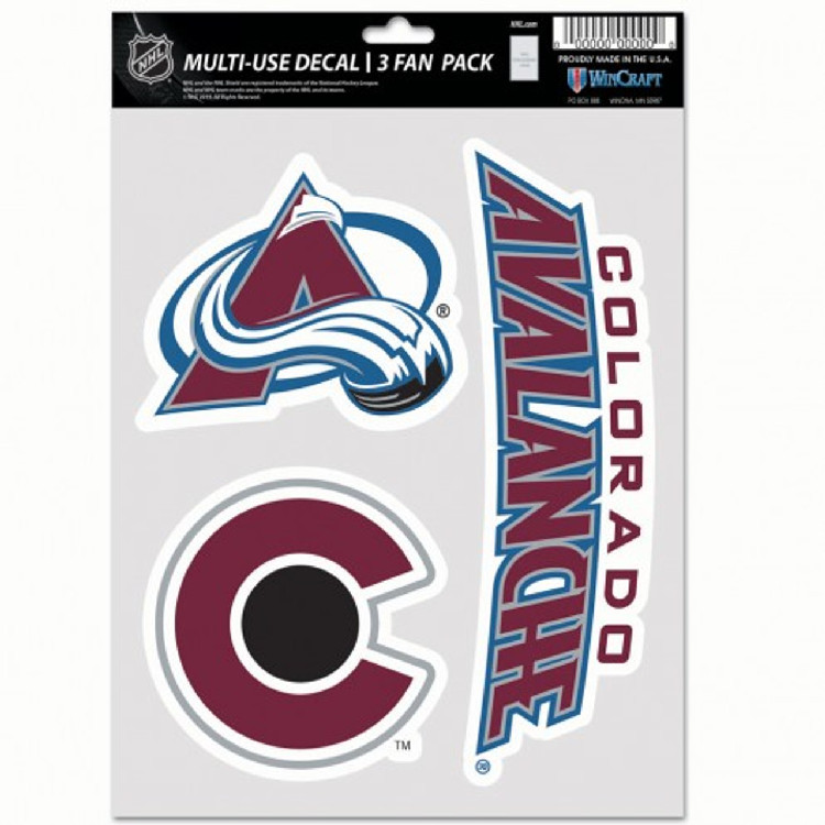 Colorado Avalanche Decal Multi Use Fan 3 Pack