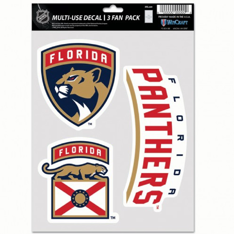 Florida Panthers Decal Multi Use Fan 3 Pack