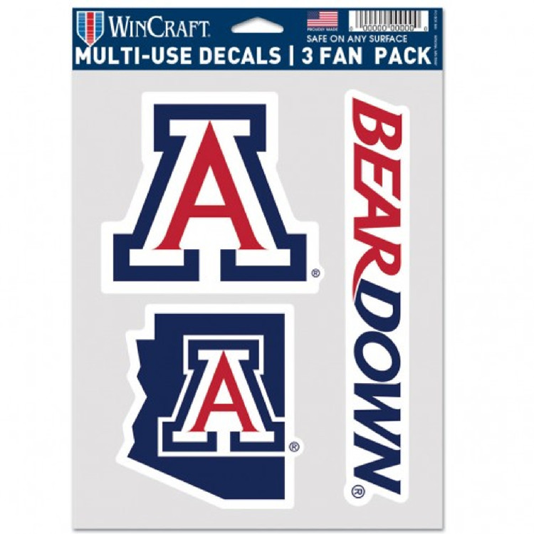 Arizona Wildcats Decal Multi Use Fan 3 Pack