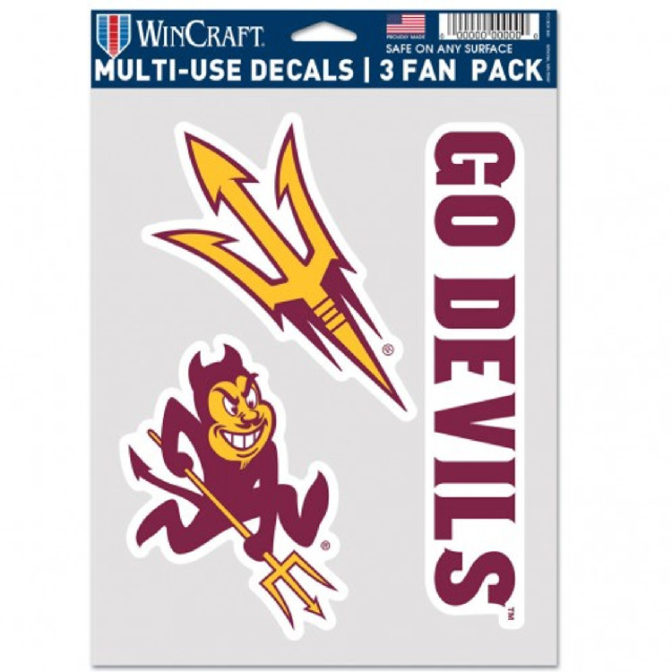 Arizona State Sun Devils Decal Multi Use Fan 3 Pack