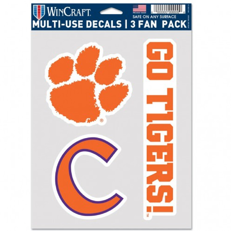 Clemson Tigers Decal Multi Use Fan 3 Pack