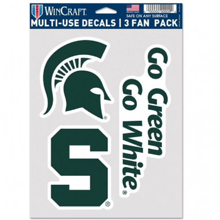 Michigan State Spartans Decal Multi Use Fan 3 Pack