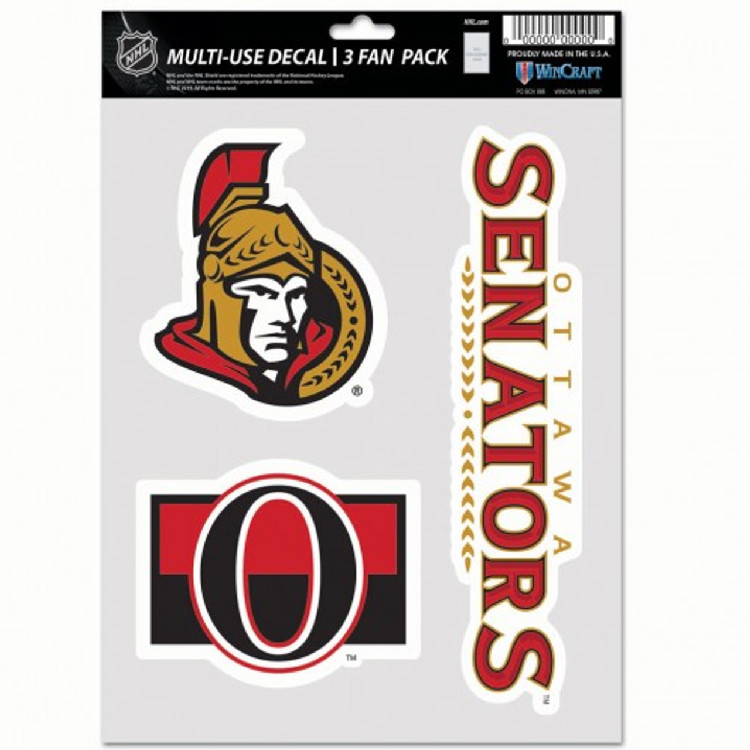 Ottawa Senators Decal Multi Use Fan 3 Pack