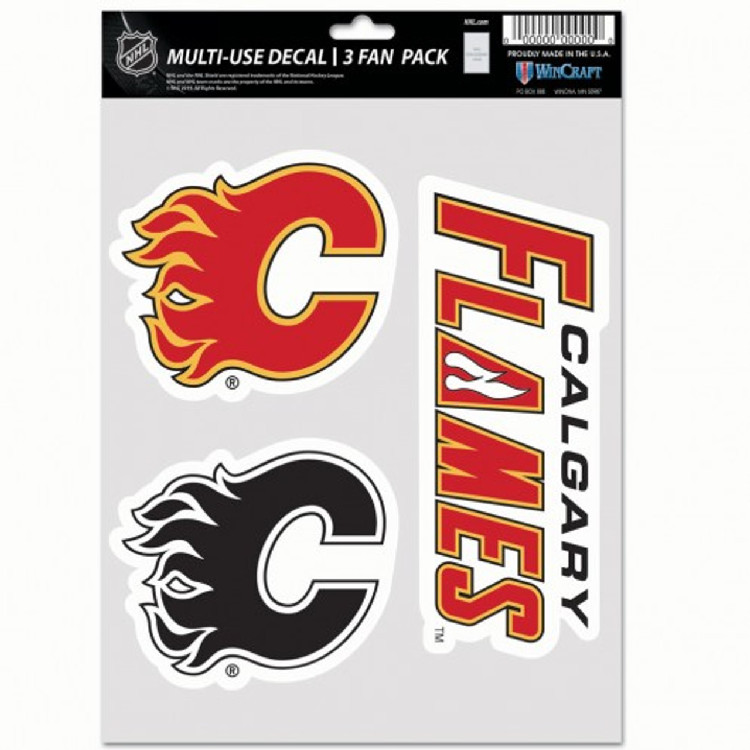 Calgary Flames Decal Multi Use Fan 3 Pack